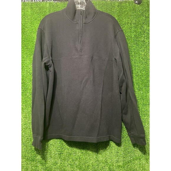Van Heusen Black Studio 1/4 Zip Pullover Sweater Dress Casual Men’s Medium - Picture 1 of 5
